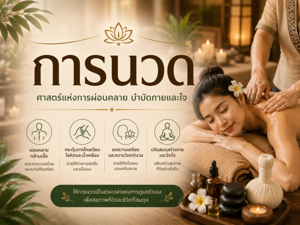 การนวดคืออะไร? รู้จักศาสตร์การดูแลสุขภาพที่ช่วยฟื้นฟูกายและใจ 1 การนวด (Horizontal)