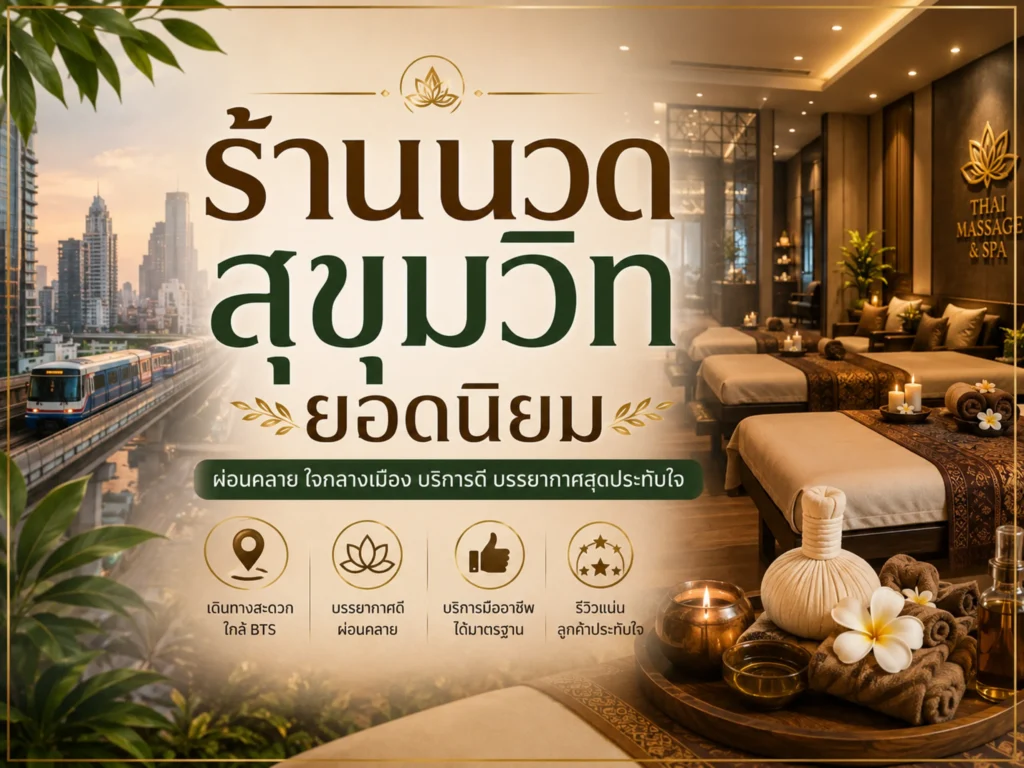 10 ร้านนวดสุขุมวิทยอดนิยม ใกล้ BTS เดินทางง่าย นวดดีทุกระดับ 1 ร้านนวดสุขุมวิทยอดนิยม (Horizontal)